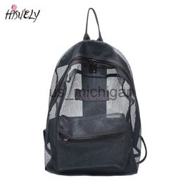 Backpack 2023 New Fashion Women Transparent Backpacks Mesh Backpack for Boys and Girls Light Weight Rucksack Travel Black Student Bag J230806