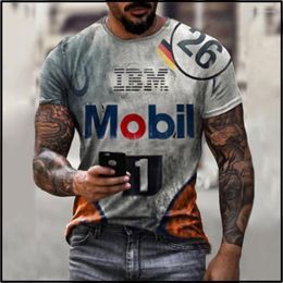 Men's T Shirts T-Shirt Vintage Biker Short Sleeve Casual Tops Street Oversized Motorcycle Pullover Summer Man Streetwear