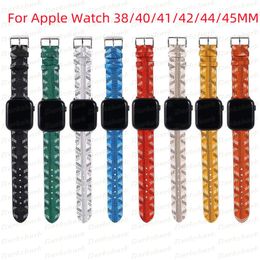 Luxurious Leather Band for Apple Watch Strap 44mm 45mm 42mm 49mm Ultra 38mm 40mm 41mm Letter Designer Replacement Wrist Bands iWatch 4 5 6 8 7 se