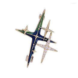 Brooches High Quality Gold Plated Metal Female Suit Lapel Pins Jewellery Wholesale Fashion Vintage Enamel Stars For Women