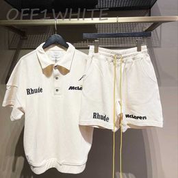 Company level RHUDE x MCLAREN co branded embroidered drawstring shorts for men and women