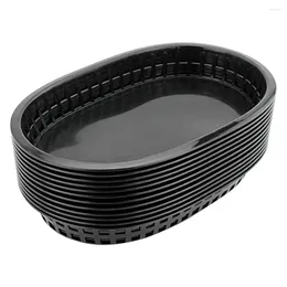 Dinnerware Sets 12 Pcs French Fries Hamburger Basket Dessert Store Trays Durable Plastic Plate Fruit Baskets