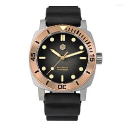 Wristwatches San Martin Men Automatic Watch 42mm Titanium Mechanical Wristwatch Diver 20ATM Waterproof C3 Luminous Sapphire NH35 Bronze