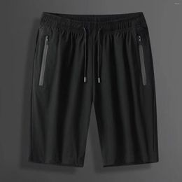 Men's Shorts Mens Ice Silk Five Point Pants Casual Slim Beach Show Thin Travel Men