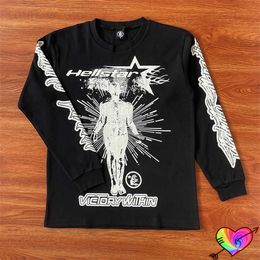 2023 Long Sleeve Hellstar Victory Within Tee Men Women Graphic Print Hellstar T-shirt Oversize Black Crewneck Tops T230806