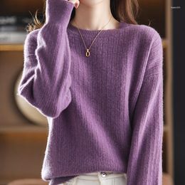 Women's Sweaters RONGYI Women' Pure Wool Pullover Winter Casual Solid Sweater Plus Size O-Neck Cashmere Knitted Thick Bottoming Shirt