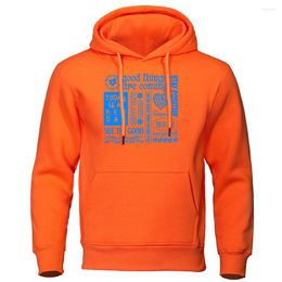 Men's Hoodies Good Things Are Coming Today Is A Days Hoodie Mens Crewneck Sweatshirt Cute Fleece Funny Autumn Warm Sportswear