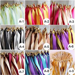 Banner Flags 50Pcs/Set Twirling Wands Wedding Party Favour Sticks with Bell Bride Groom Multi Colours high quality Party Supplies 230804