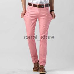 Men's Jeans Men's Stretch Skinny Jeans Classic Style Business Fashion Pink Red Yellow Stretch Slim Fit Straight Denim Trousers Male Brand J230806