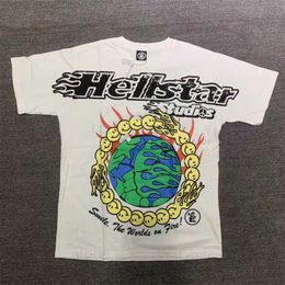 Hellstar dios Globe Tee Spring And Summer Trend Earth Sun Printed High Quality Cotton T-Shirts For Men And Women T230806