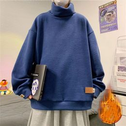 Men's Hoodies Warm Pullover Sweatshirt For Men Autumn Winter Turtleneck Tops Male Long Sleeve Thicken Sweatshirts 2023