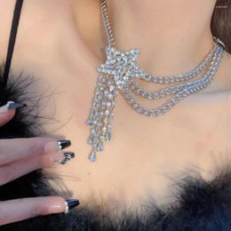 Pendant Necklaces Y2K Jewelry Shining Rhinestone Star Necklace For Women Fashion Vintage Hip Hop Sweet Punk Charm 90s Aesthetics