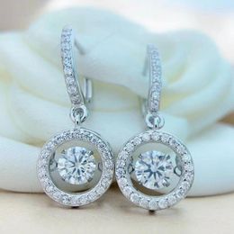 Dangle Earrings Luomansi Moissanite 0.5 Carat D VVS With Certificate - S925 Silver Jewelry Wedding Gift