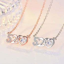 Chains Fashion 520 'I Love You' Necklace Ladies Heart Temperament Pendant Romantic Valentine's Day Accessories Jewellery Gift