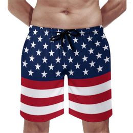 Men's Shorts Board American Flag Patriotic Cute Swimming Trunks Stars And Stripes Male Fast Dry Sports Surf Plus Size Beach