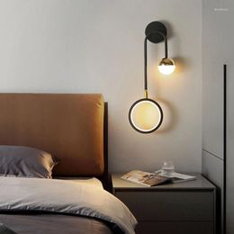 Wall Lamp Bedroom Bedside LED Lamps Round Ball Rotatable Modern Light For Living Room Corridor Hallway Home Decor Indoor Sconces