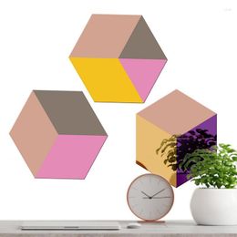 Wallpapers Acrylic Mirror Sheet Adhesive Sheets Hexagon Wall Sticker Cartoon Space Saving Design Decor For Dressing