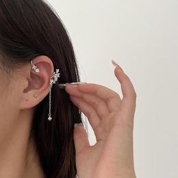 Backs Earrings Lucky Meteor Shower -1piece Zirconia Tassel Ear Hanging Bone Clips Without Holes Women's Premium Sense Beautiful Jewelry