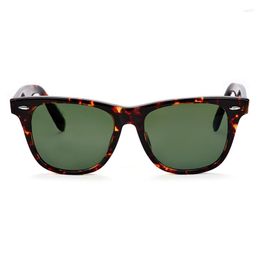 Sunglasses High Quality Fashion 2140 Square Style Hand Made Acetate Frame Glass Lens S M L Size Women Summer Dress 2140F