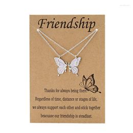 Pendant Necklaces Friend Butterfly Necklace For Women Friendship Animal Card Clavicle Chain Mother Day Gift Designer Jewelry