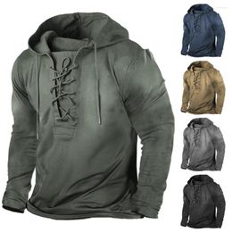Men's Hoodies Men Spring Top Stylish Casual Lace Up Soft Hoodie Wear-resistant Male Clothes