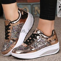 Dress Shoes Women Casual Glitter Shoes Mesh Flat Shoes Ladies Sequin Vulcanized Shoes Lace Up Sneakers Outdoor Sport Running Shoes 2022 J230806