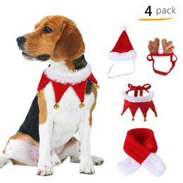 Dog Collars Funny Cat Costume For Christmas Santa Hat Cosplay Scarf Collar Cute Elk Headwear Accessories Po Props Decorations