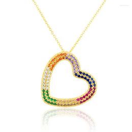 Pendant Necklaces Romantic Full Rhinestone Geometric Heart For Women Female Love Clavicle Chains Necklace Jewellery Gifts