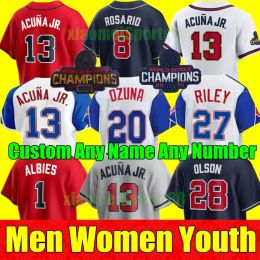 Atlanta''Bravs''City Connect Baseball Jerseys Austin Riley Ronald Acuna Jr. Ozzie Albies Atlanta Matt Olson Sean Murphy Eddie Rosario Brave Max Fried