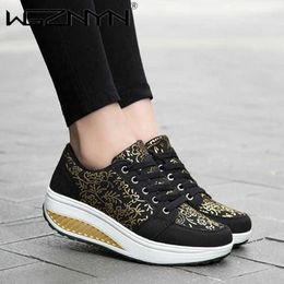 Dress Shoes Fashion Women Rocking Shoes Waterproof Platform Sport Shoes Woman Wedge Sneakers Height Increasing Swing Shoes Zapatos De Mujer J230806