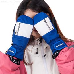 Mittens Winter Warm Snowboard Ski Gloves Waterproof Men Women Snow Skiing Mittens Snowmobile Touch Phone Wrist Rope Wind proof 8000 L230804