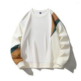 Men's Hoodies ERIDANUS Autumn Winter Men's Sweatshirt Fashion Patchwork Knitted Top Couple's Round Neck Pullover Casual Male