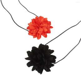 Choker French Fabric Flower Strap Necklace Sexy Fashion Collar Wax Thread Exaggerate Atmosphere Waistchain