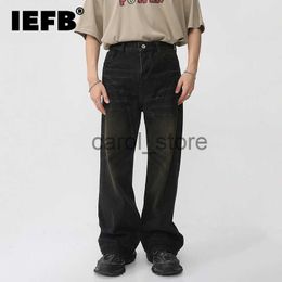 Men's Jeans IEFB New Men's Jeans Vintage Male Loose Straight Denim Pants Gradient Colour Wide Leg Trousers High Street Trend 2023 9A8121 J230806