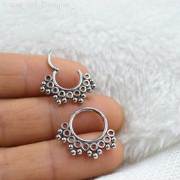 Nose Rings Studs 10pcs 316L Surgical Steel Hinged Seamless Nose Septum Clicker Ear Helix Cartilage Tragus 16G New Hoop Rings Body Piercing L230806