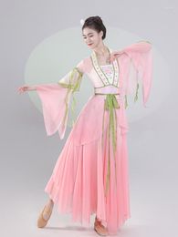 Stage Wear Classical Dancer Elegant Body Charm Gradient Yarn Clothing Chinese Exercise Long Shirt Ancient Style Skirt