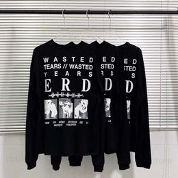 High Quality Long Sleeve Oversize ERD Fashion T Shirt Men 1 1 Vintage Casual Streetwear E.R.D Women T-shirt Tees Men Clothing T230806