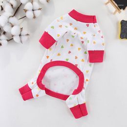 Dog Apparel Pyjamas Pet Clothes Pyjama Puppy Jumpsuit Sleepingwear YorkshirPet Four-legged Coat Soft Warm Home Cotton Outdoor