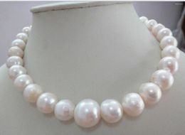 Chains 12MM-13MM SOUTH SEA GENUINE WHITE PEARL NECKLACE K GP