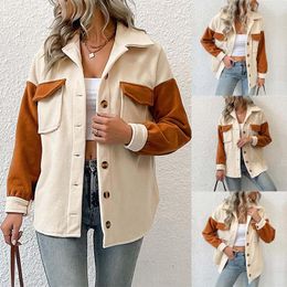 Women's Jackets Autumn And Winter European American Fashion Lapel Color Matching Long Puff For Women Oversized Coat