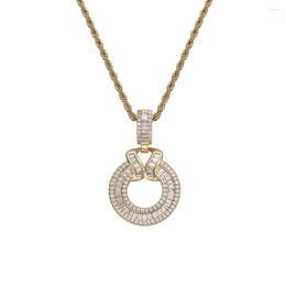 Pendant Necklaces Hip Hop Jewellery Brass CZ Zircon Necklace Iced Out Men Gift CN386