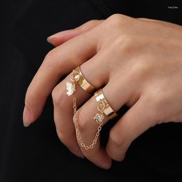 Cluster Rings Delysia King Individuality Chain Combination Butterfly Ring Opening Conjoined Index Finger