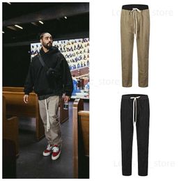 Black Khaki Retro Pants Baggy High Street Mens Joggers Vintage Straight Trousers Loose Casual Back Pockets Sweatpants for Men T230806