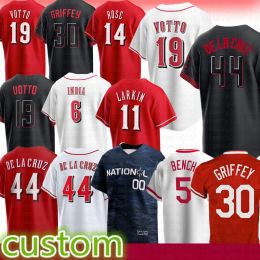 Cincinnati''Reds''44 Elly De La Cruz Baseball Jersey Joey Votto Jonathan India Ken Griffey Jr. Barry Larkin Cincinnatis Joe Morgan Pete Rose Hunter Greene