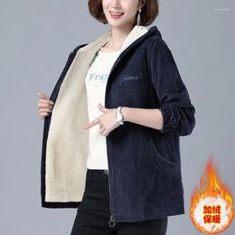 Women's Trench Coats Corduroy Coat Female 2023 Spring Autumn And Winter Korean Version Loose Versatile Mother's Casual Windbreaker