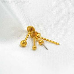 Nose Rings Studs 50pcs Body Jewellery 20G Push In Nose Lip Labret Morne Ring Earring Stud Cartilage Helix Tragus Piercings Body Jewellery PVD Gold L230806