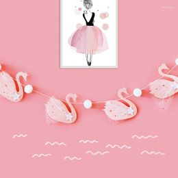 Party Decoration Luxuriant Swan Bunting Pink White Wedding Decorations For Home Garland Birthday Supplies Banner Baby Shower Girls Decor