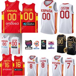 100 ° anniversario della nazionale spagnola Espana 14 indossa la maglia da basket Euro Basket Willy Hernangomez maglia Lorenzo Brown 16 7 Jaime Fernandez college 2023