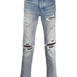 Designer Clothing Amires Jeans Denim Pants Amies Store Trend Brand Jeans Men Distressed Ripped Skinny Motocycle Biker Rock Hip Hop Pant979