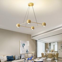 Pendant Lamps Nordic Creative Elements Light Luxury Chandelier Living Room Lamp Modern Minimalist Copper Decorative LED